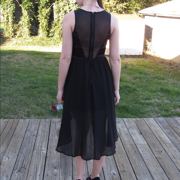 Black high-low sheer back dress - Picture 2 of 2